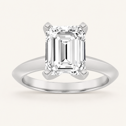 2CT Emerald Cut Lab Grown Diamond Solitaire Ring