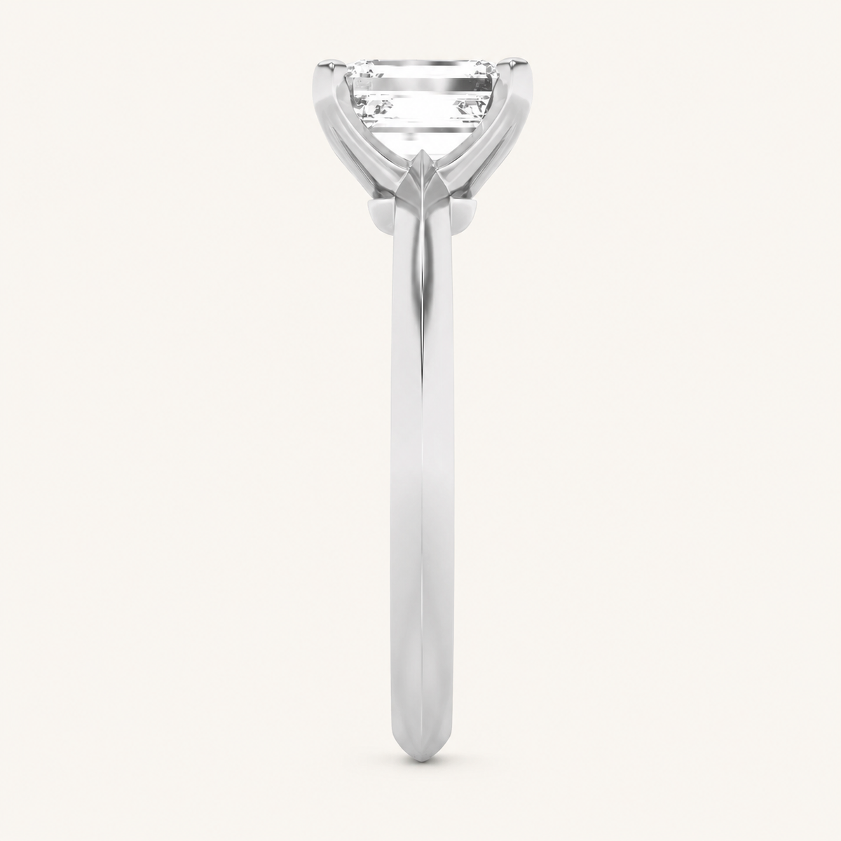 2CT Emerald Cut Lab Grown Diamond Solitaire Ring
