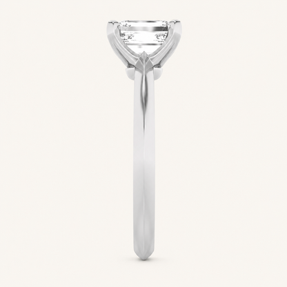 2CT Emerald Cut Lab Grown Diamond Solitaire Ring