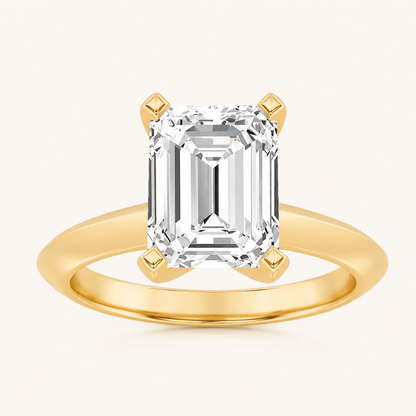 3CT Emerald Cut Lab Grown Diamond Solitaire Ring