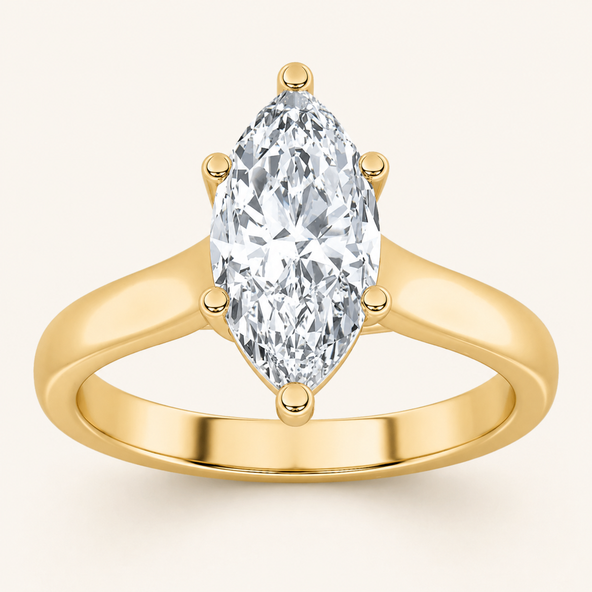 1CT Marquise Cut Lab Grown Diamond Solitaire Ring