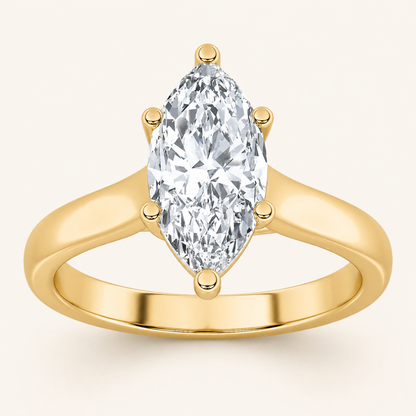 1CT Marquise Cut Lab Grown Diamond Solitaire Ring