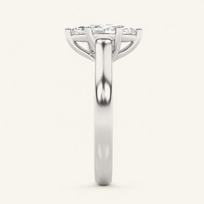 1CT Marquise Cut Lab Grown Diamond Solitaire Ring