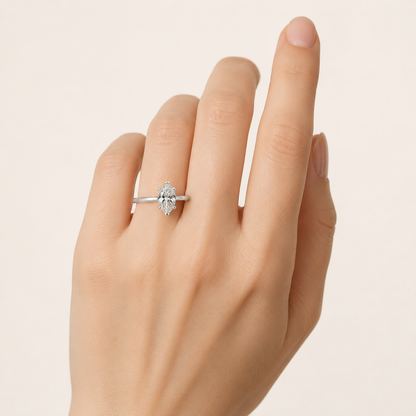 1CT Marquise Cut Lab Grown Diamond Solitaire Ring