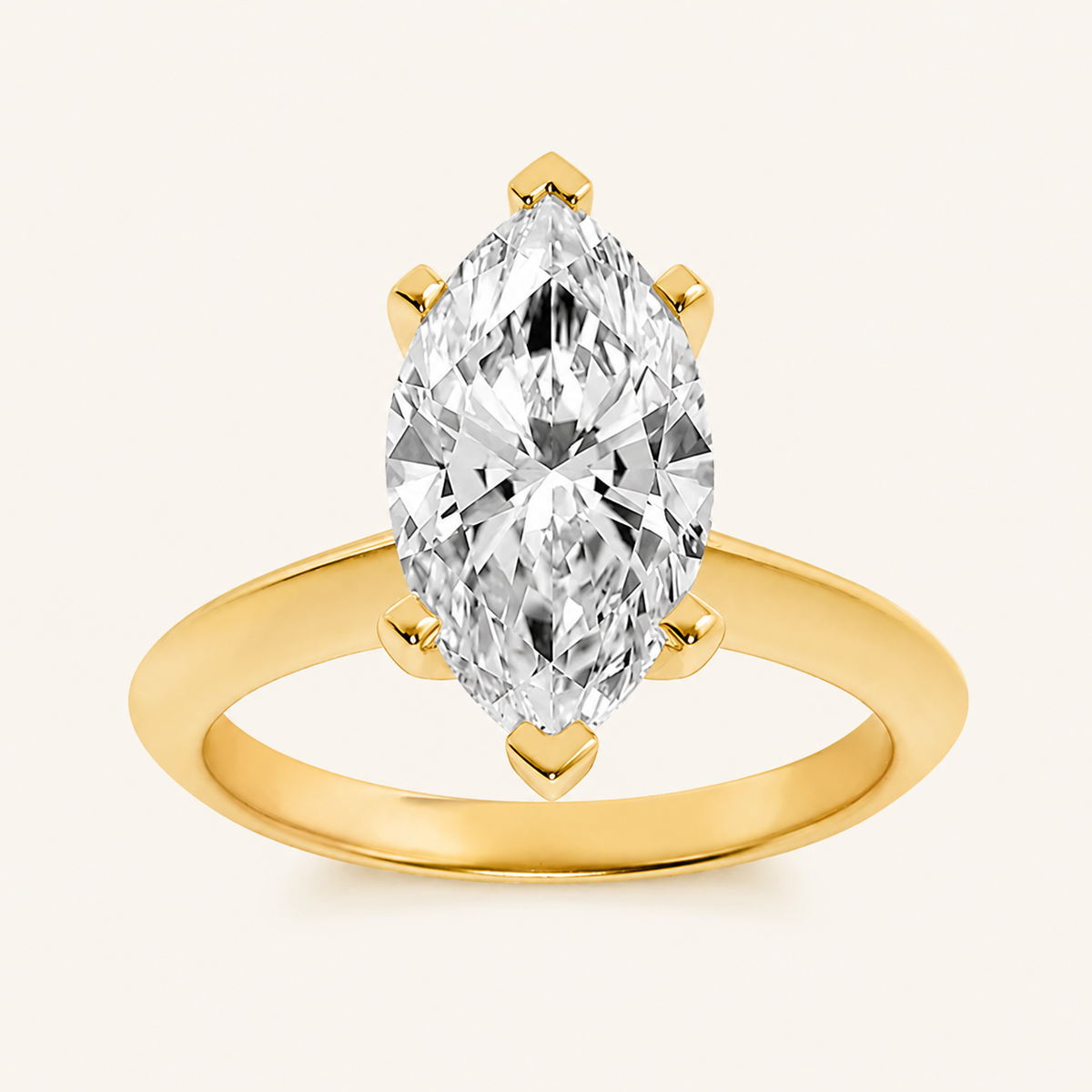 1CT Marquise Cut Lab Grown Diamond Solitaire Ring