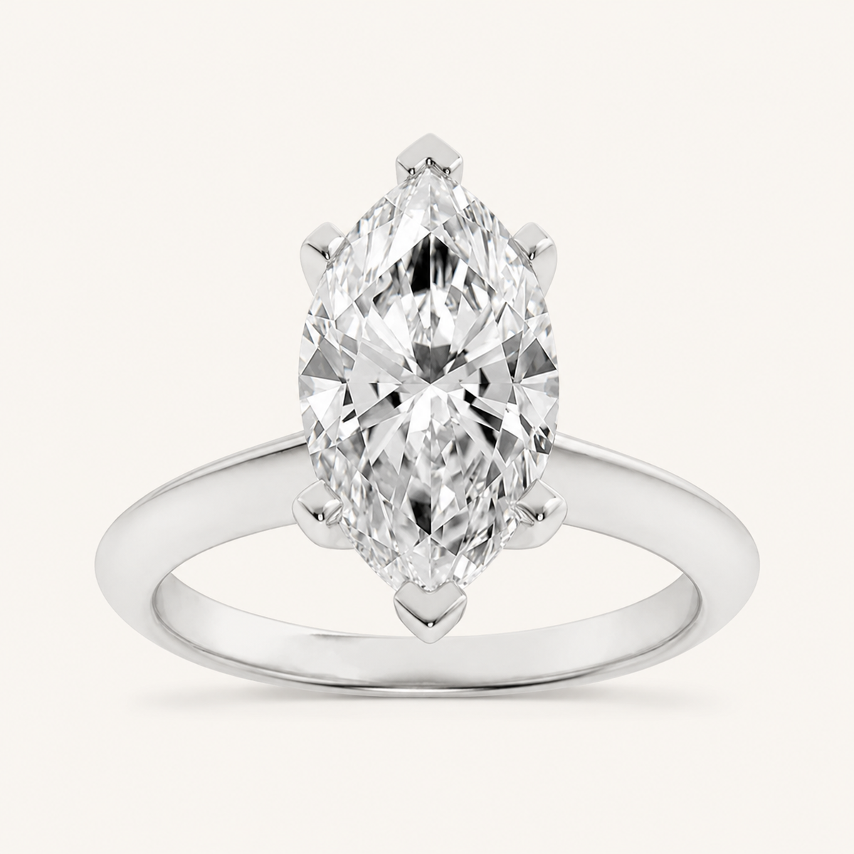 1CT Marquise Cut Lab Grown Diamond Solitaire Ring