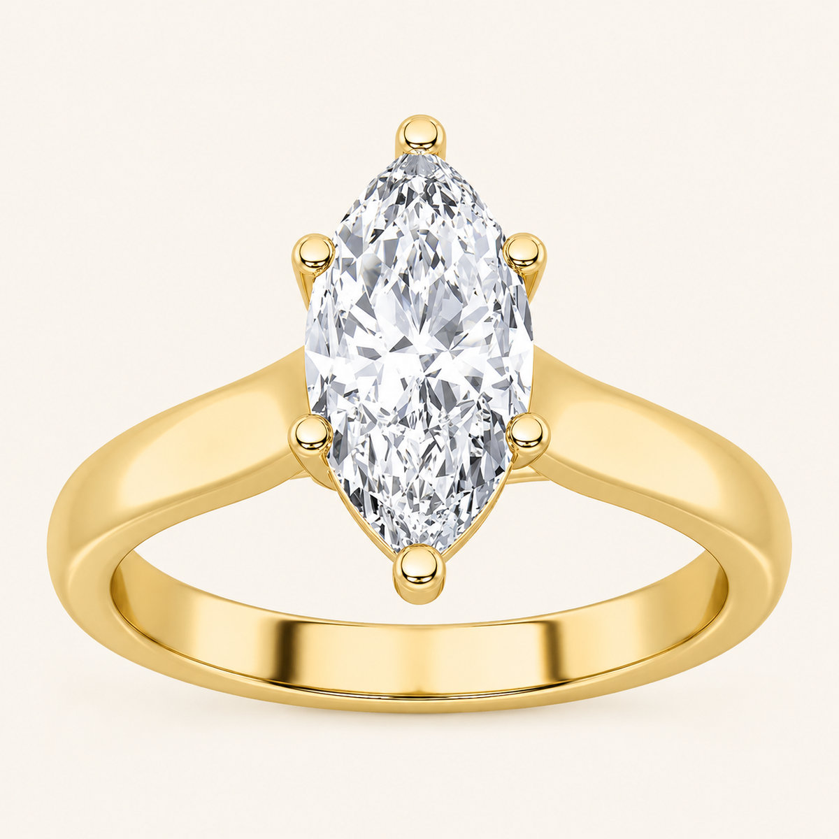 2CT Marquise Cut Lab Grown Diamond Solitaire Ring