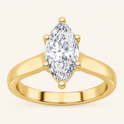 2CT Marquise Cut Lab Grown Diamond Solitaire Ring