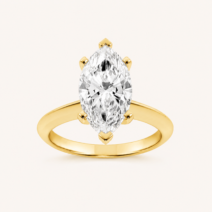 3CT Marquise Cut Lab Grown Diamond Solitaire Ring