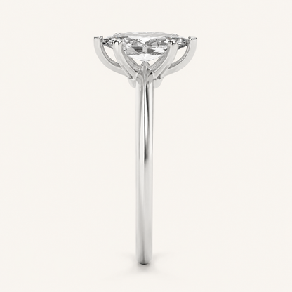 3CT Marquise Cut Lab Grown Diamond Solitaire Ring