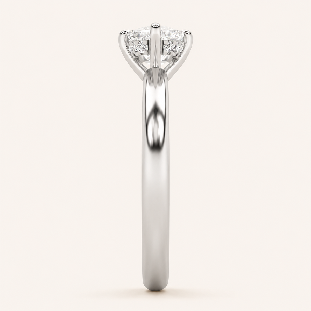 1.5CT Elongated Cushion Cut Lab Grown Diamond East West Hidden Halo Ring