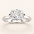 1.5CT Elongated Cushion Cut Lab Grown Diamond East West Hidden Halo Ring