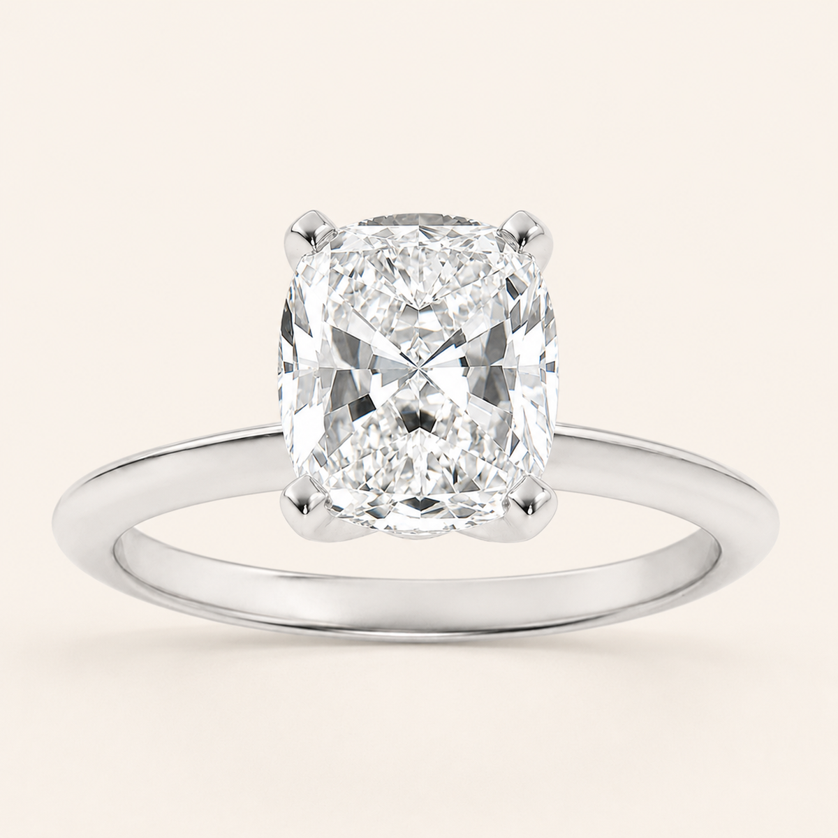 1.5CT Elongated Cushion Cut Lab Grown Diamond Solitaire Ring