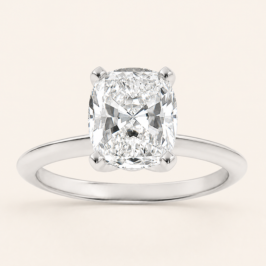 1.5CT Elongated Cushion Cut Lab Grown Diamond Solitaire Ring