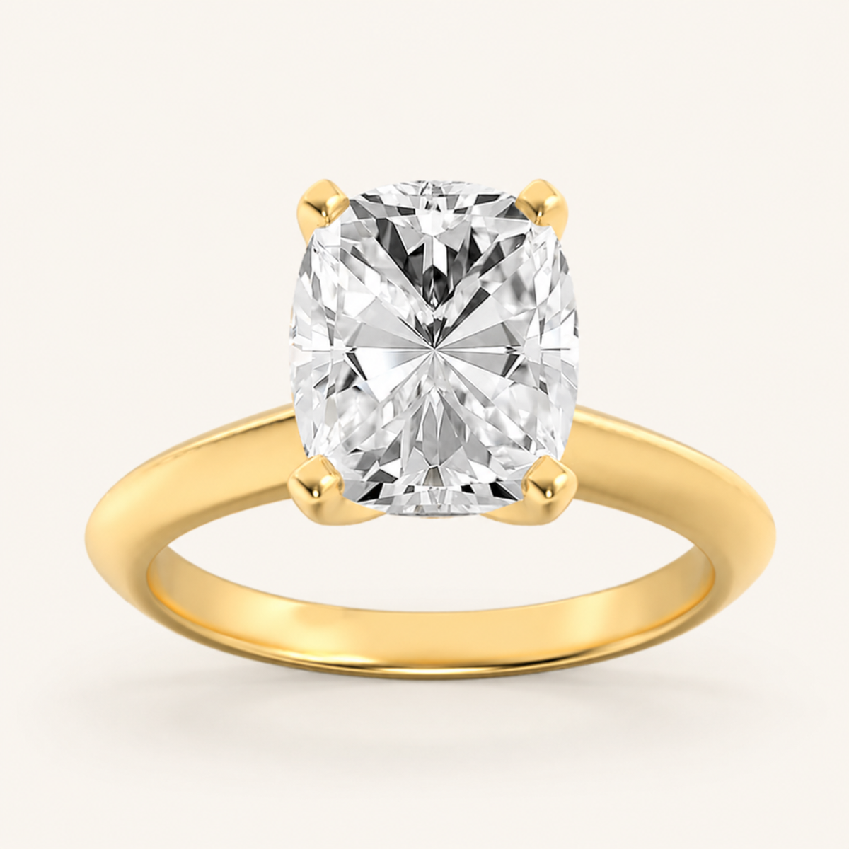 2CT Elongated Cushion Cut Lab Grown Diamond Solitaire Ring