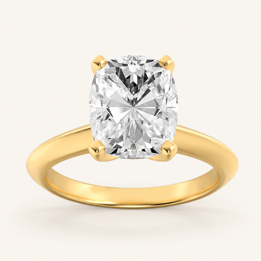 2CT Elongated Cushion Cut Lab Grown Diamond Solitaire Ring