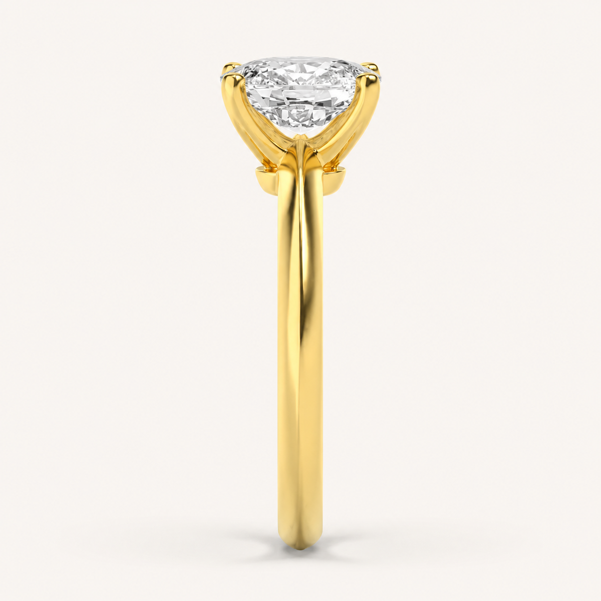 2CT Elongated Cushion Cut Lab Grown Diamond Solitaire Ring