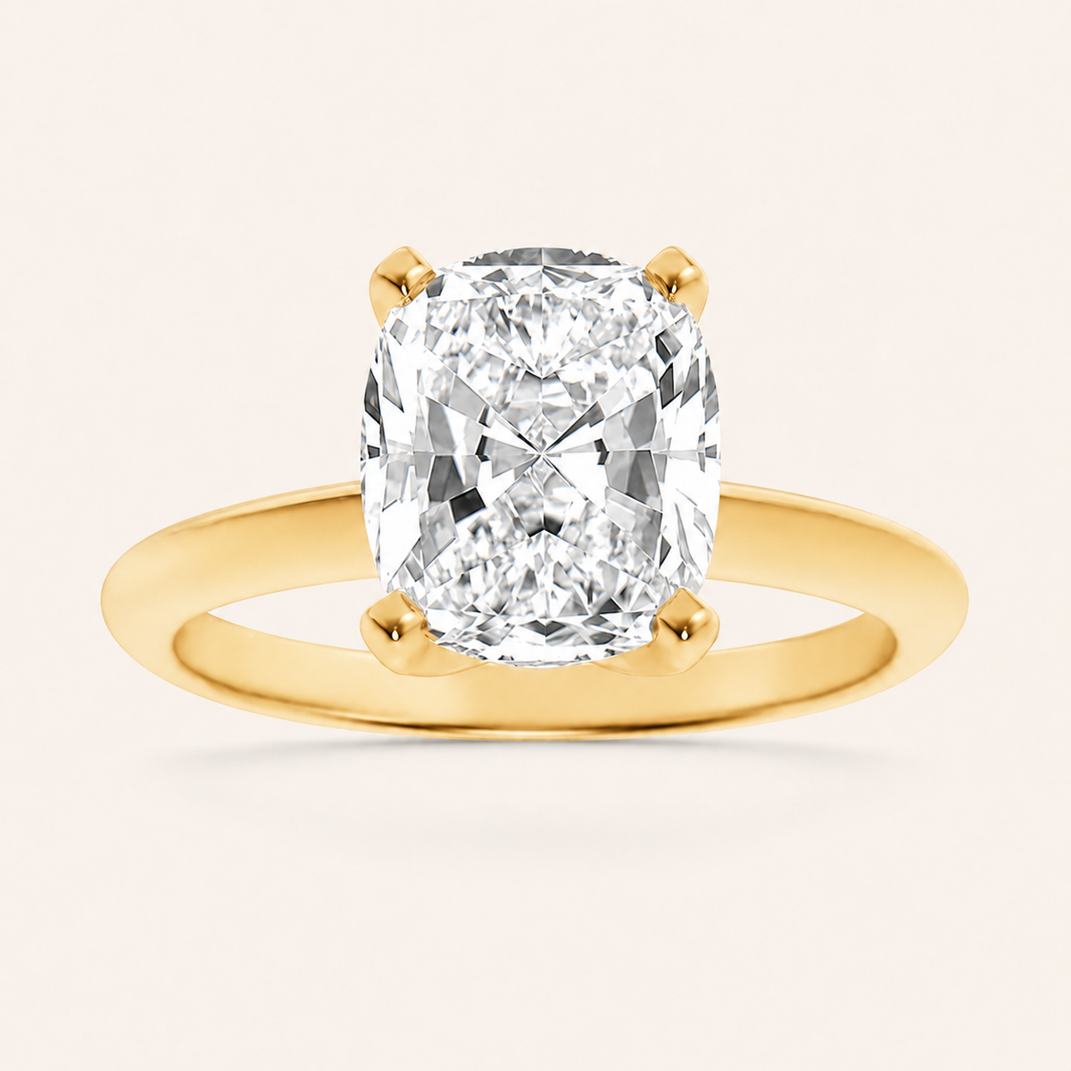2.5CT Elongated Cushion Cut Lab Grown Diamond Solitaire Ring