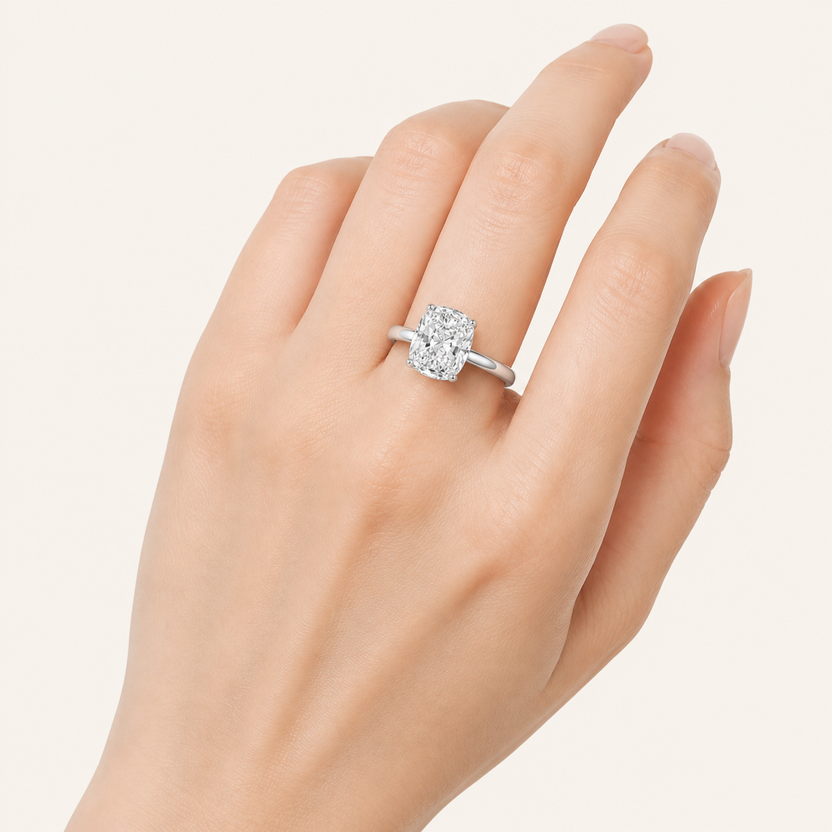 2.5CT Elongated Cushion Cut Lab Grown Diamond Solitaire Ring