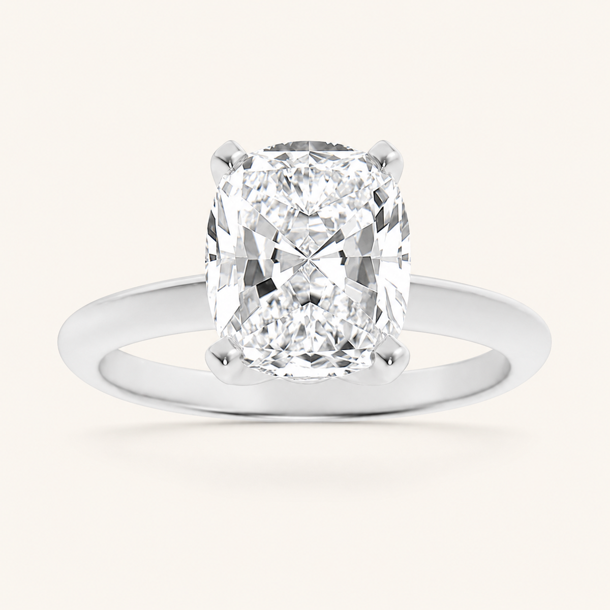 2.5CT Elongated Cushion Cut Lab Grown Diamond Solitaire Ring