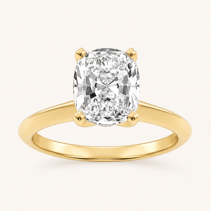 3CT Elongated Cushion Cut Lab Grown Diamond Solitaire Ring