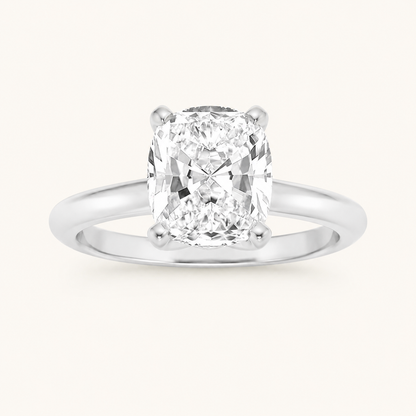 3CT Elongated Cushion Cut Lab Grown Diamond Solitaire Ring