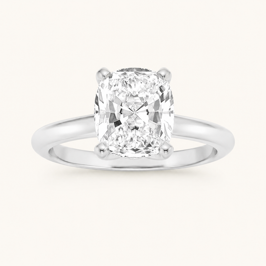 3CT Elongated Cushion Cut Lab Grown Diamond Solitaire Ring