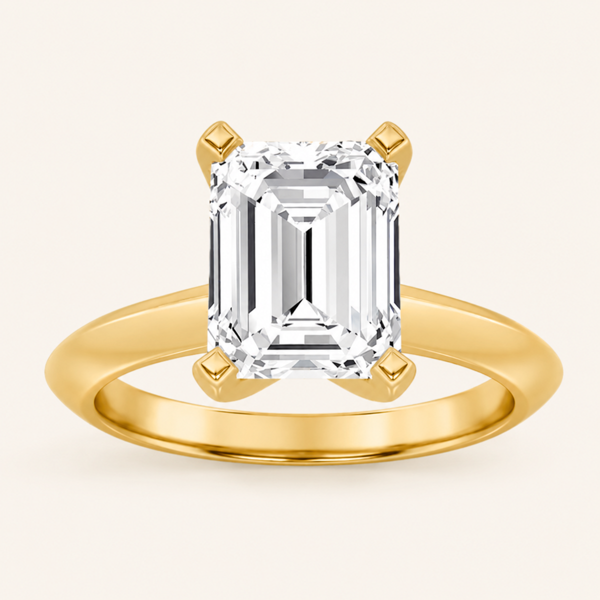 1CT Emerald Cut Lab Grown Diamond Solitaire Ring