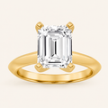 3CT Emerald Cut Lab Grown Diamond Solitaire Ring