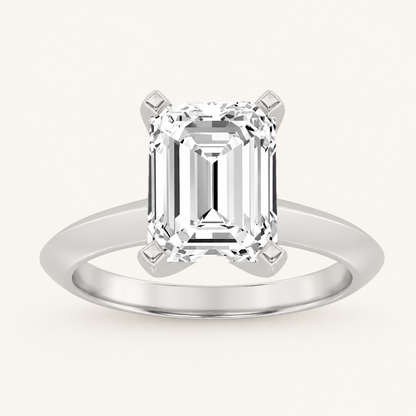 1CT Emerald Cut Lab Grown Diamond Solitaire Ring