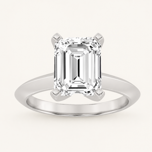 1CT Emerald Cut Lab Grown Diamond Solitaire Ring