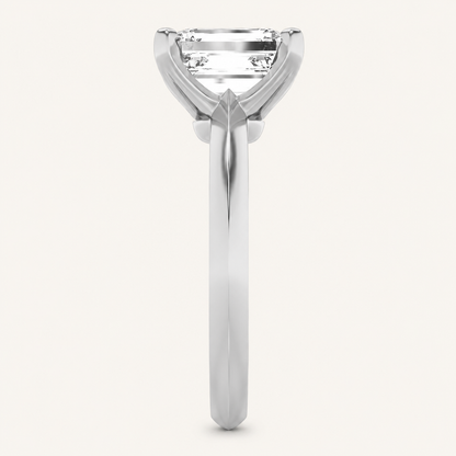 1CT Emerald Cut Lab Grown Diamond Solitaire Ring