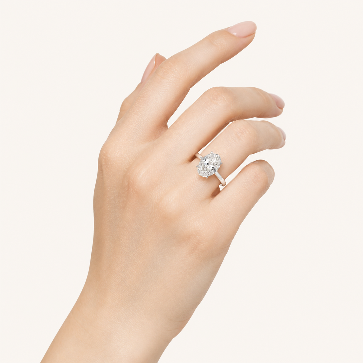 2.5CT Oval Cut Lab Grown Diamond Solitaire Ring
