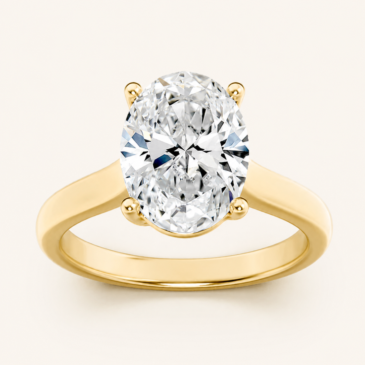 2.5CT Oval Cut Lab Grown Diamond Solitaire Ring