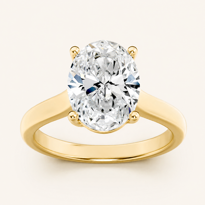 2.5CT Oval Cut Lab Grown Diamond Solitaire Ring