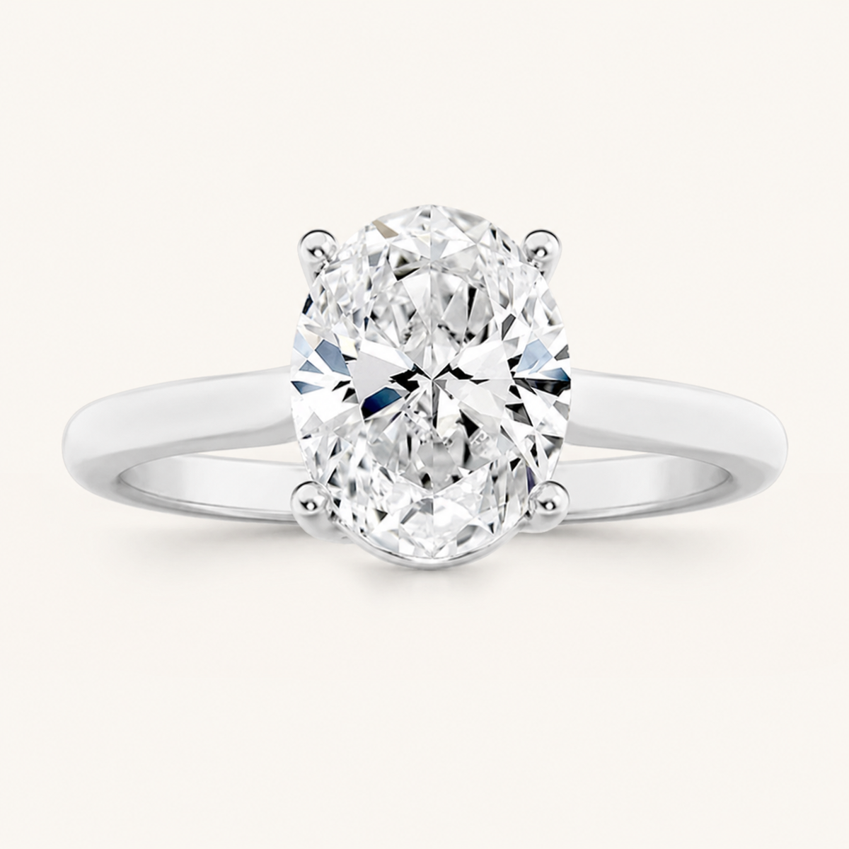 2.5CT Oval Cut Lab Grown Diamond Solitaire Ring