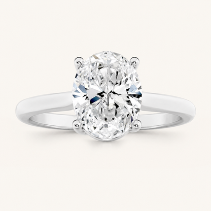 2.5CT Oval Cut Lab Grown Diamond Solitaire Ring