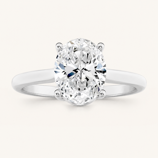 2.5CT Oval Cut Lab Grown Diamond Solitaire Ring