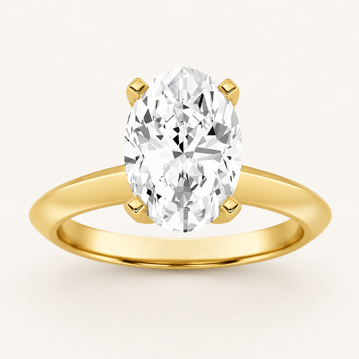 2CT Oval Cut Lab Grown Diamond Solitaire Ring