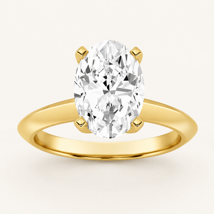 2CT Oval Cut Lab Grown Diamond Solitaire Ring