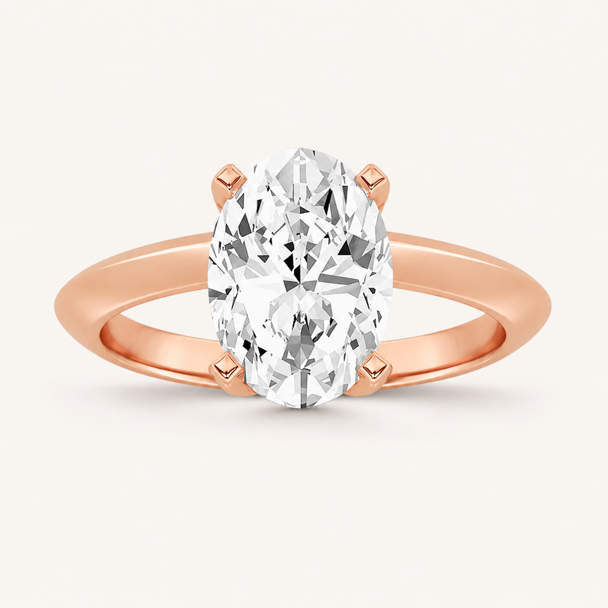 2CT Oval Cut Lab Grown Diamond Solitaire Ring