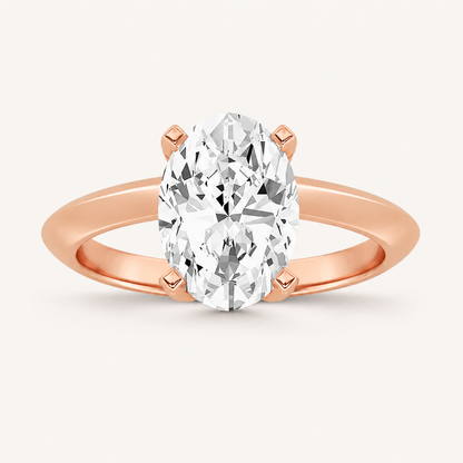 2CT Oval Cut Lab Grown Diamond Solitaire Ring