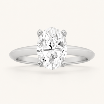 2CT Oval Cut Lab Grown Diamond Solitaire Ring