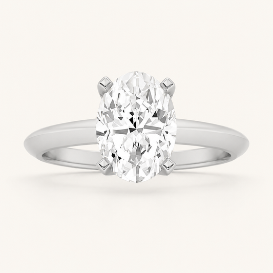 2CT Oval Cut Lab Grown Diamond Solitaire Ring