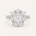 3.75CT Oval Cut Lab Grown Diamond Cluster Ring
