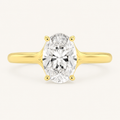 3CT Oval Cut Lab Grown Diamond Solitaire Ring