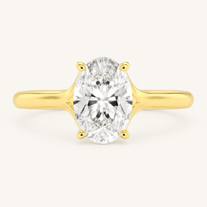 3CT Oval Cut Lab Grown Diamond Solitaire Ring