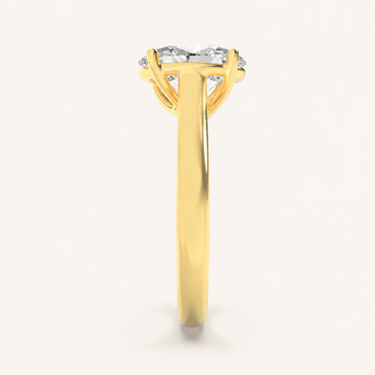 3CT Oval Cut Lab Grown Diamond Solitaire Ring