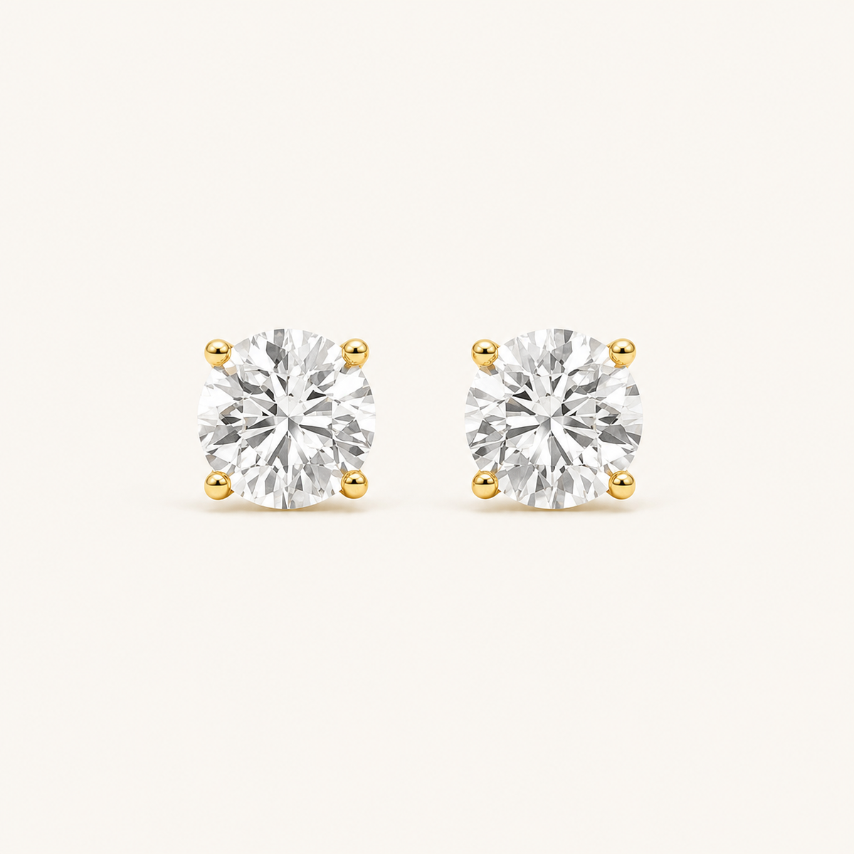 0.25CT Round Cut Lab Grown Diamond Stud Earrings