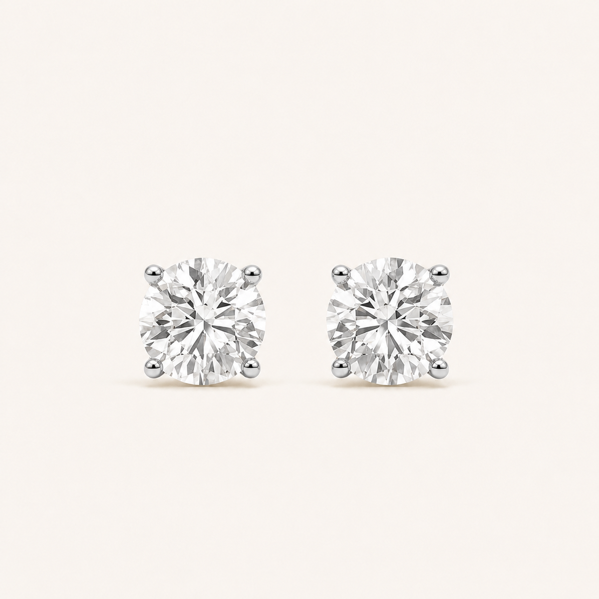 0.25CT Round Cut Lab Grown Diamond Stud Earrings